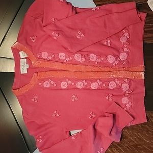 Vintage sweater 1980s rame mix beads , velvet embroidery. Sz sm